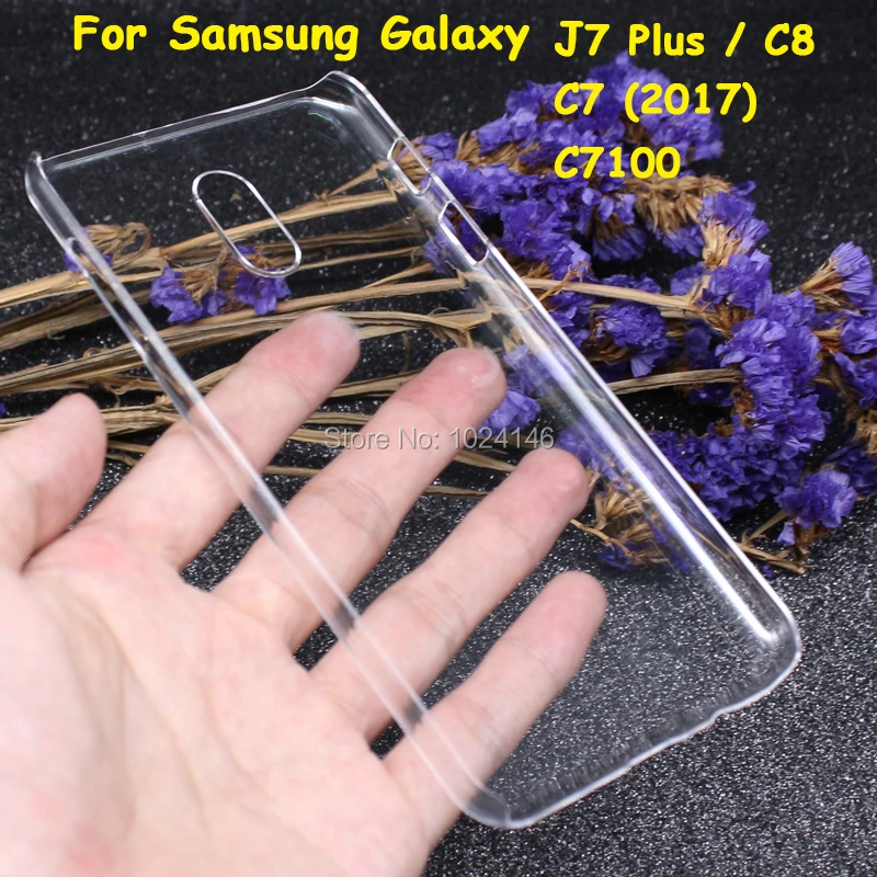 

For Samsung Galaxy J7 Plus C8 C7 (2017) C7100 5.5" Slim Crystal Transparent Hard PC Back Case DIY Cover Protection Skin Shell