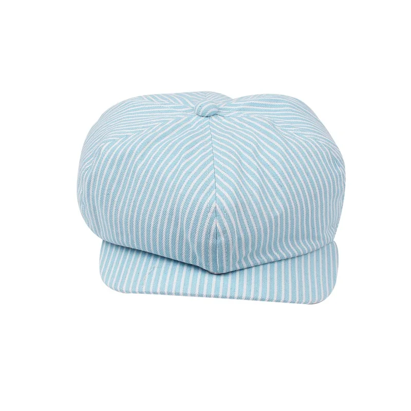 Cotton Striped Baby Cap For Girl Fashion Korea Painter Hat Kids Beret Cap Spring Summer Sun Cap Kids Clothes Baby Boys Clothing  (2)