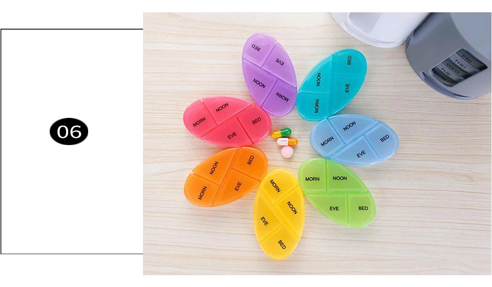 Portable Mini Pill Case Box Capsule Weekly Splitters OrganizerContainer For Tablets Compartment Transparent Plastic Storage Box (10)