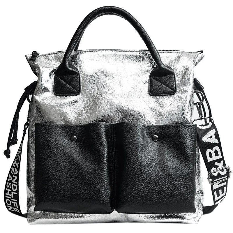 

Large Capacity Women Bags Fashion Shopping Bag Double Pocket Girl Casual Tote Young Lady Handbags Shoulder Bag