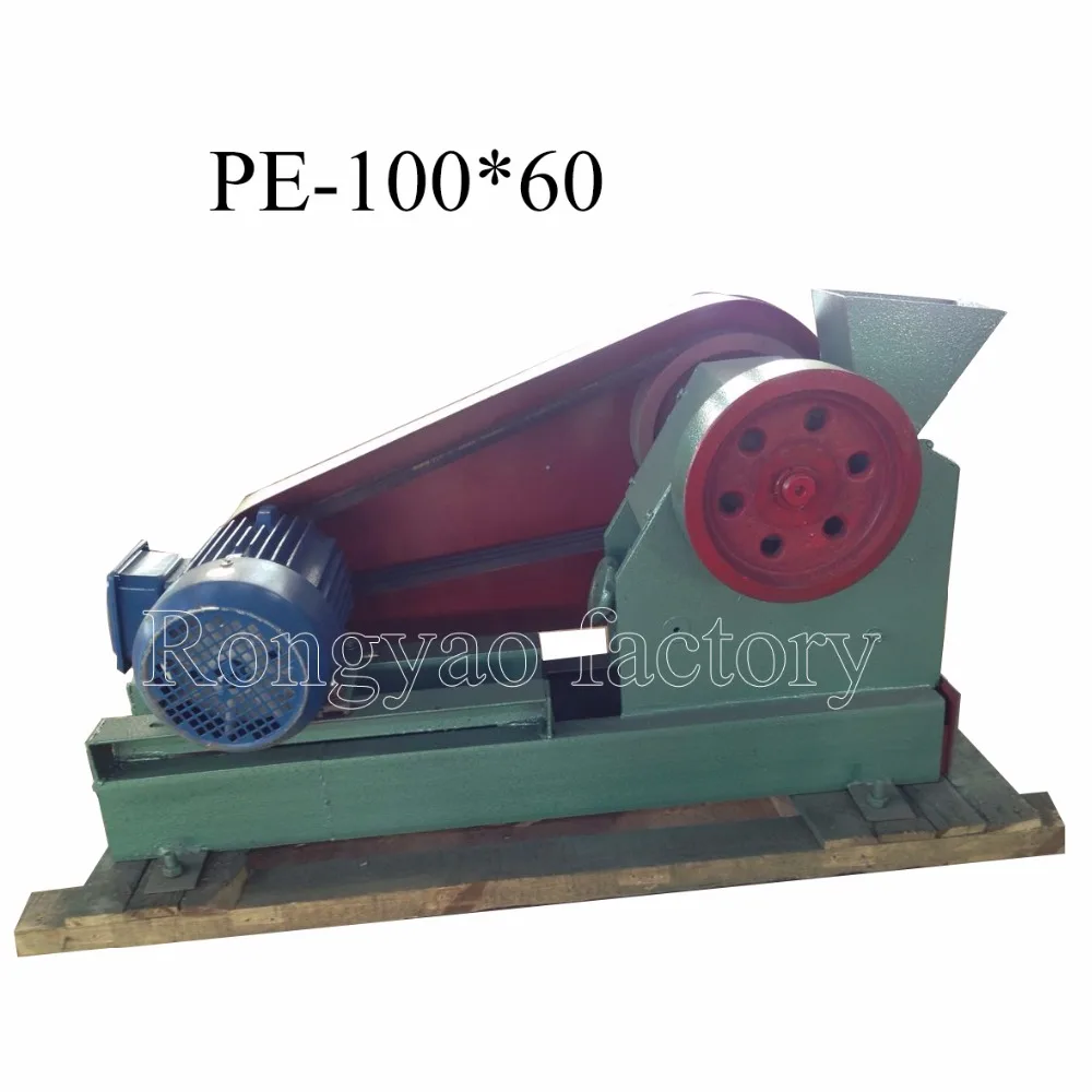 PE100*60 Small Jaw Crusher For Glass, stone, and chemical crushing