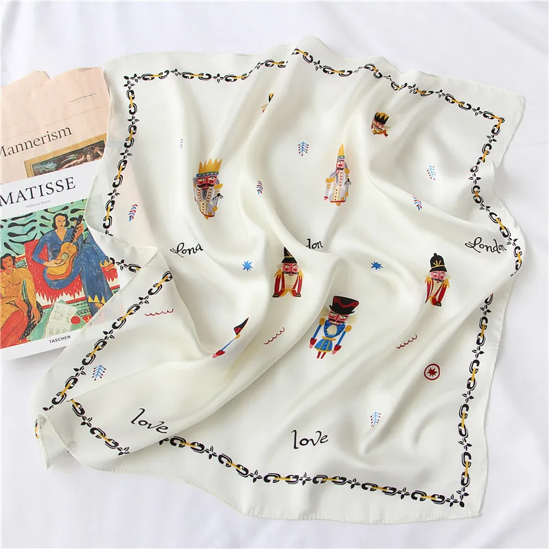 4color Chiffon Scarf Female Small Square Hair Band Decoration Vintage Boho Hair Handkerchief Head Bandage Scarves for Women