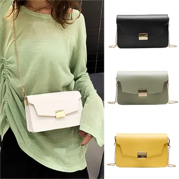 

Summer New Solid Color Handbag handtassen dames Women Simple Fashion Chain Wild Diagonal Shoulder Bag Small Square Purse Bag #C6