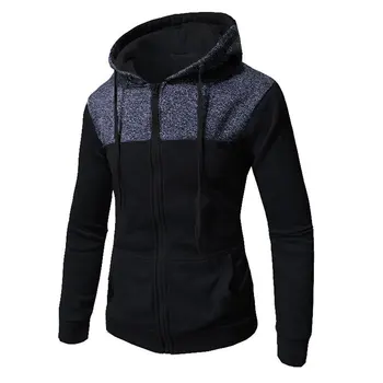 

WBDDT Casual Cotton Men Hoodies Zipper Patchwork Sweatshirts 3 Colors Hip Hop Outerwear Good Quality Coat Drop Shipping