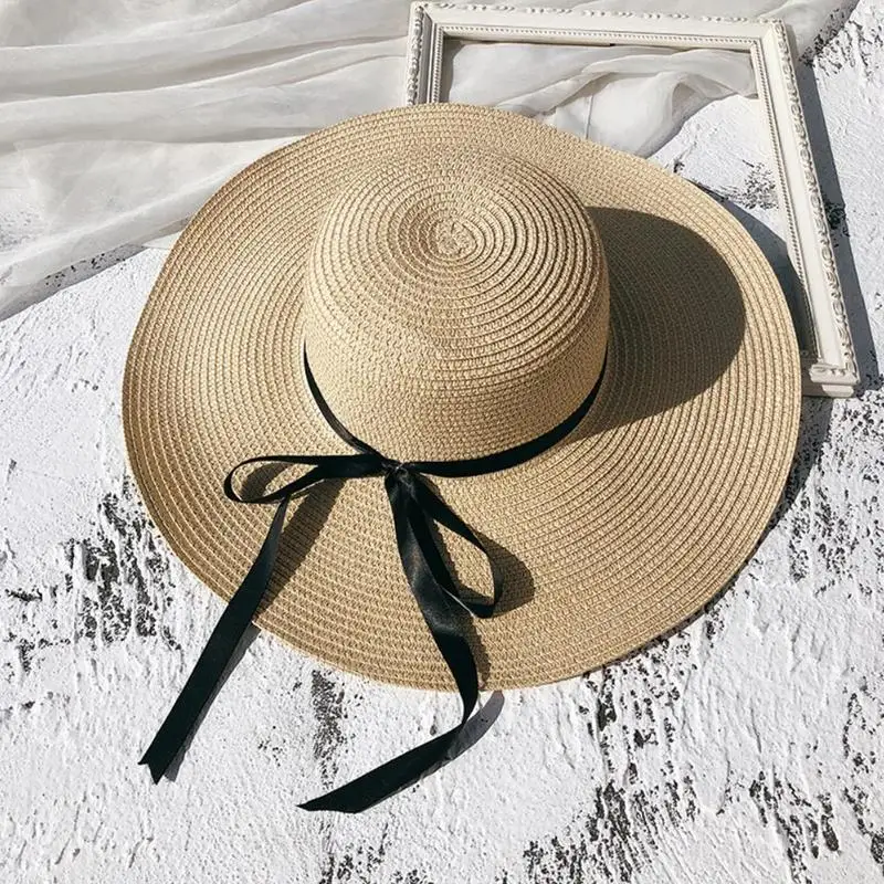 الصيف اليدوية قبعات من القش للنساء القوس الملونة النسيج قبعة الشمس واسعة حافة الأشعة فوق البنفسجية حماية الشاطئ قبعات سيدة عارضة واقية من ال...