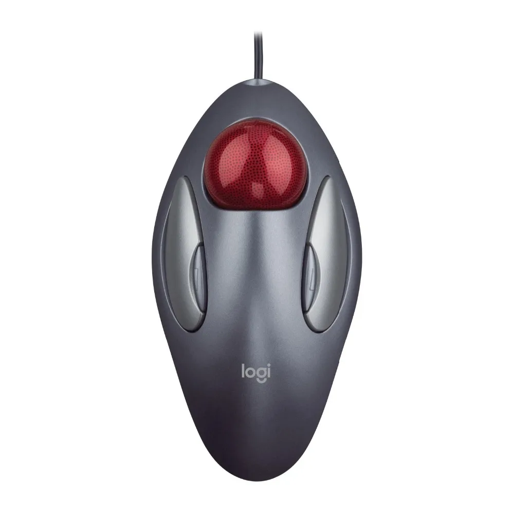 

Logitech LGT-MTM Wired Mouse Right Hand, Ambidextrous, Trackball, USB+PS/2, 450 g, Grey, Red 8200Dpi Mouse