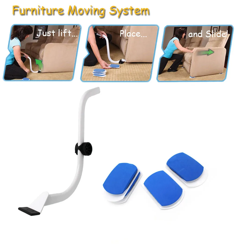 

New Furniture Moving System With 1 Lifter & 4 Slides High-elastic Sponge For Sofa Easy Move Heavy Furnitures Protect Floors