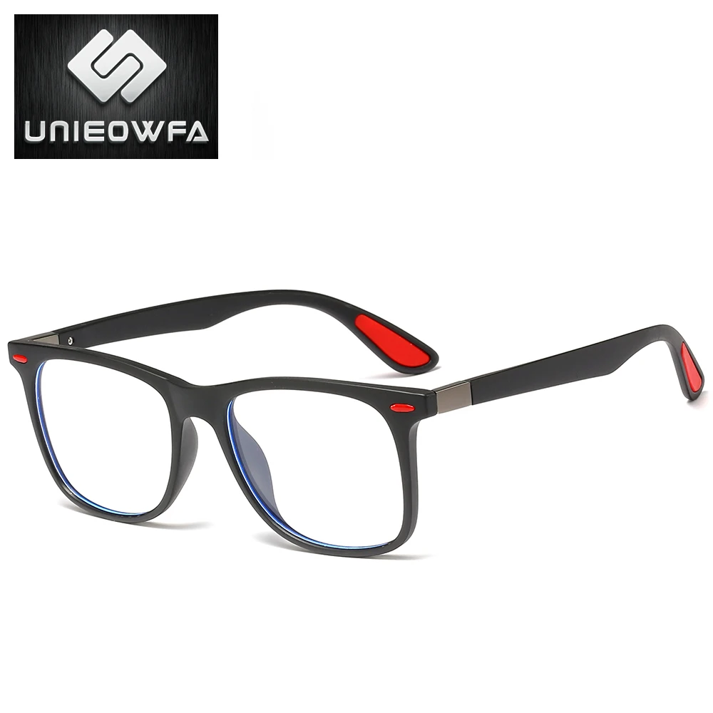 UNIEOWFA Retro Clear Glasses Frame Men Women Optical Myopia Eyewear Frame Transparent Spectacles TR90 Prescription Eyeglasses