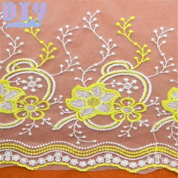 

5yards 1.3M Colorful Hollow Embroidered Flower Lace Trim Ribbon Sewing Wedding Bridal Dress DIY Fabric Craft