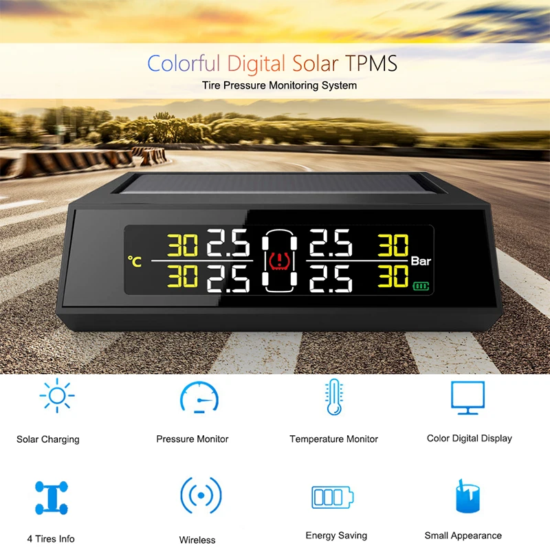 Junsun автомобильная система контроля давления в шинах на солнечной энергии TPMS