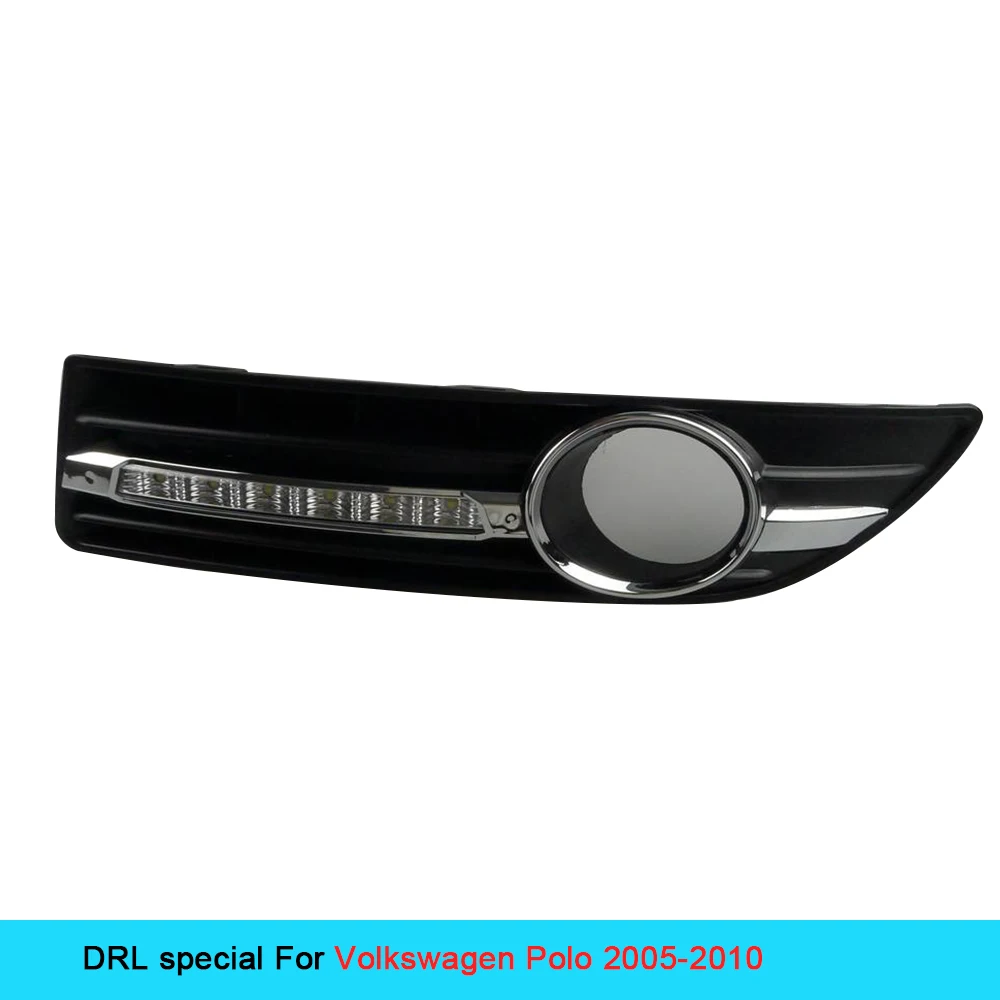 

12V Car DRL kit for VOLKSWAGEN POLO 2005-2010 Daytime Running Lights bar Daylight fog lamp bulb light for car VW led drl