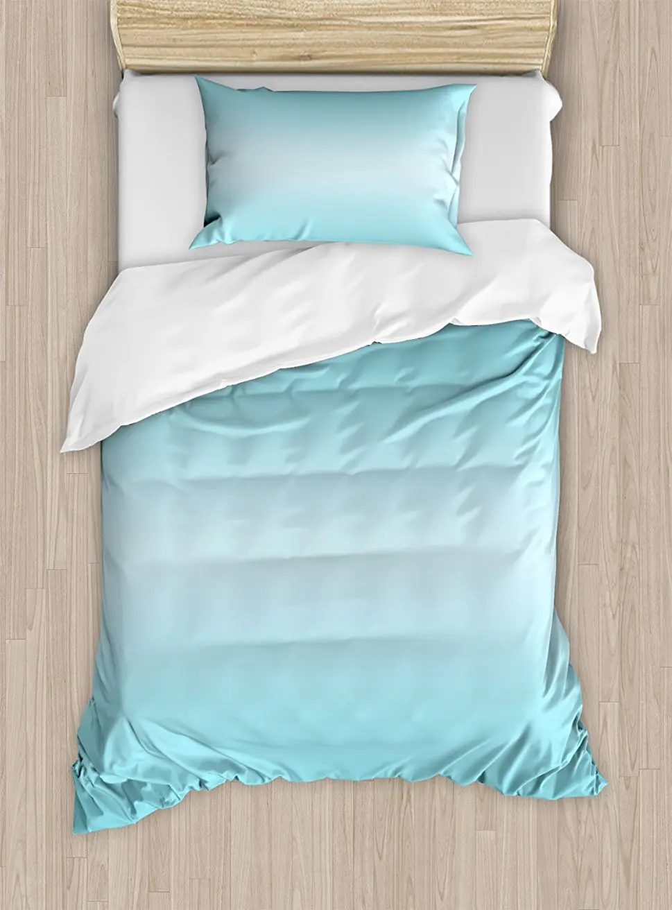 Ombre Duvet Cover Set Open Blue Sky Inspired Vivid Blue Colored Modern
