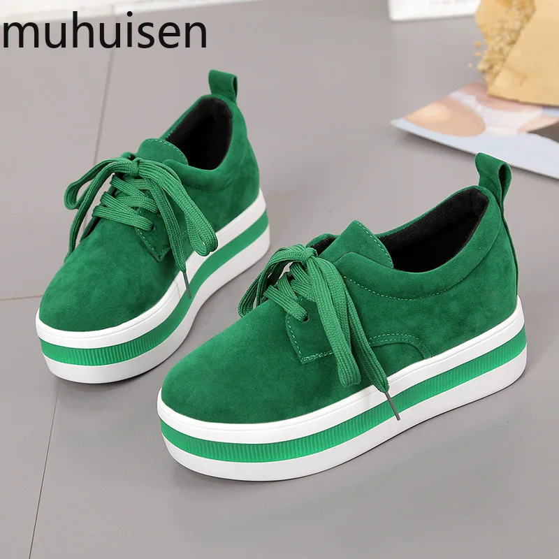 

2019 New Spring Moccasin Womens Flats Fashion Creepers Shoes Bow Lady Flats Loafers Ladies Slip on Platform 5CM Shoes