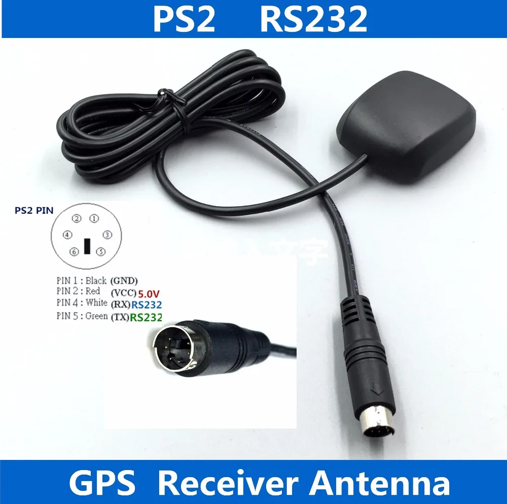 9600 baud rate RS232,PS2 male connector RS232 GPS receiver module,FLASH