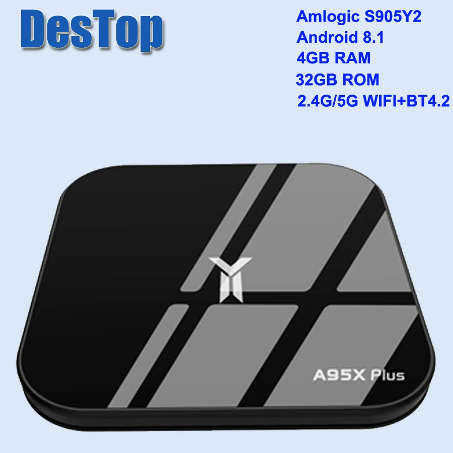 

New A95X Plus TV Box 4GB Amlogic S905 Y2 Android 8.1 4GB DDR4 32GB ROM 2.4G /5G WiFi USB3.0 BT4.2 Support 4K H.265 Media Player