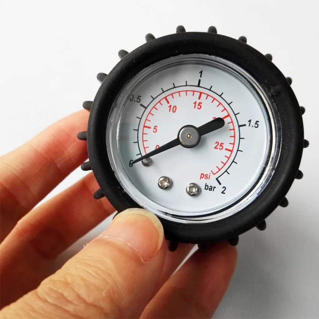 MagiDeal Durable Nylon Black Air Pressure Gauge for Inflatable Boat Kayak Raft 2 Bar Inflatable Raft Pressure Gauge 
