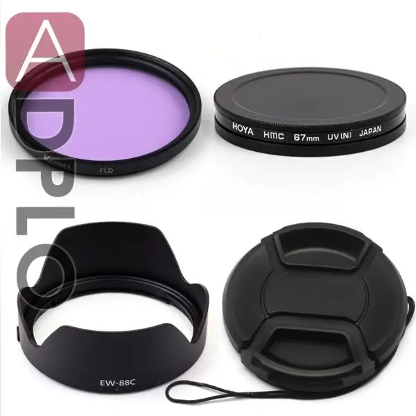 Lens Accessories set!EW-88C Lens Hood + Cap + Fluorescent  Filter + Filter Protector Cap for lens with 67mm filter