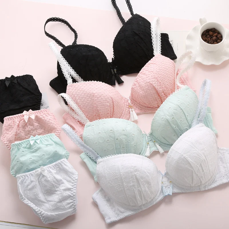 New Japanese underwear sweet and sexy macarons bra set Comfortable girl cute bra set 4984