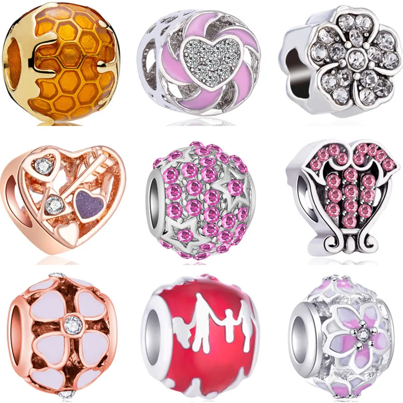 

Maxi Colorful Jewelry Peacock Robot Madonna Flowers Evil Eye Enamel Beads Charms Fit Pandora Bracelets for Women DIY Pulsera