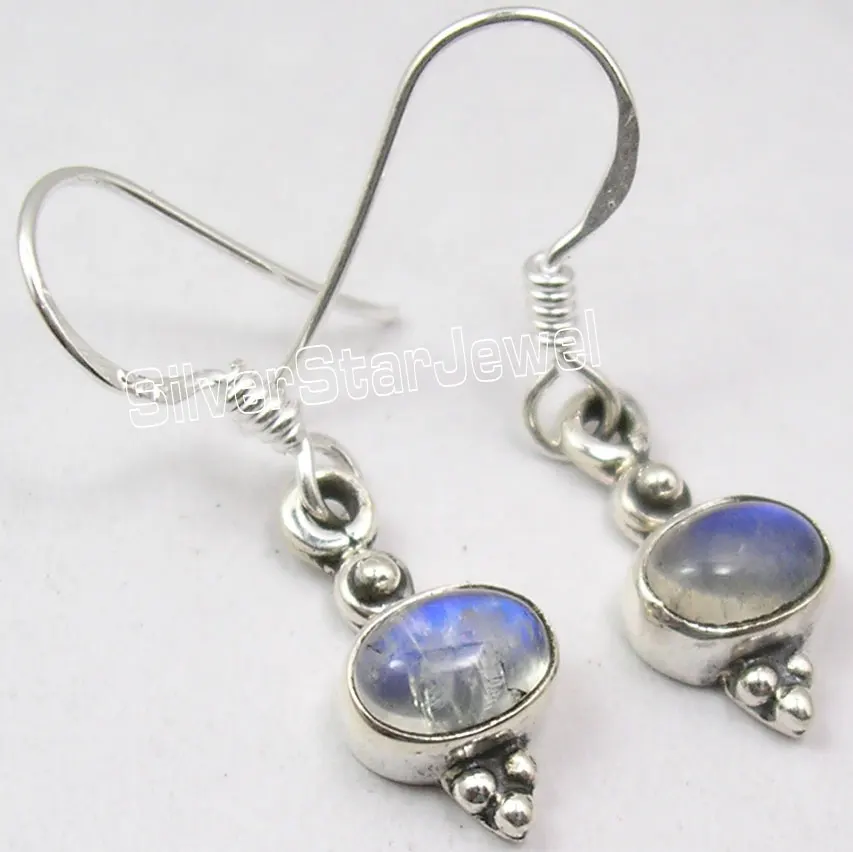

Chanti International PURE Silver Original RAINBOW MOONSTONE AMAZING MADE IN INDIA Earrings 2.9 CM
