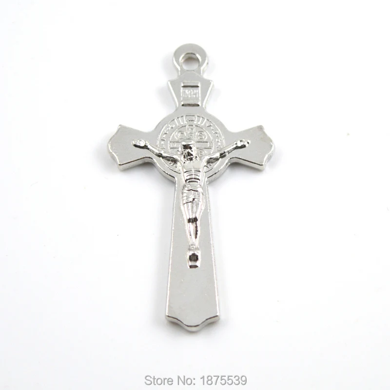 

Fashion St benedict crucifix with two colors Jesus legs together European style