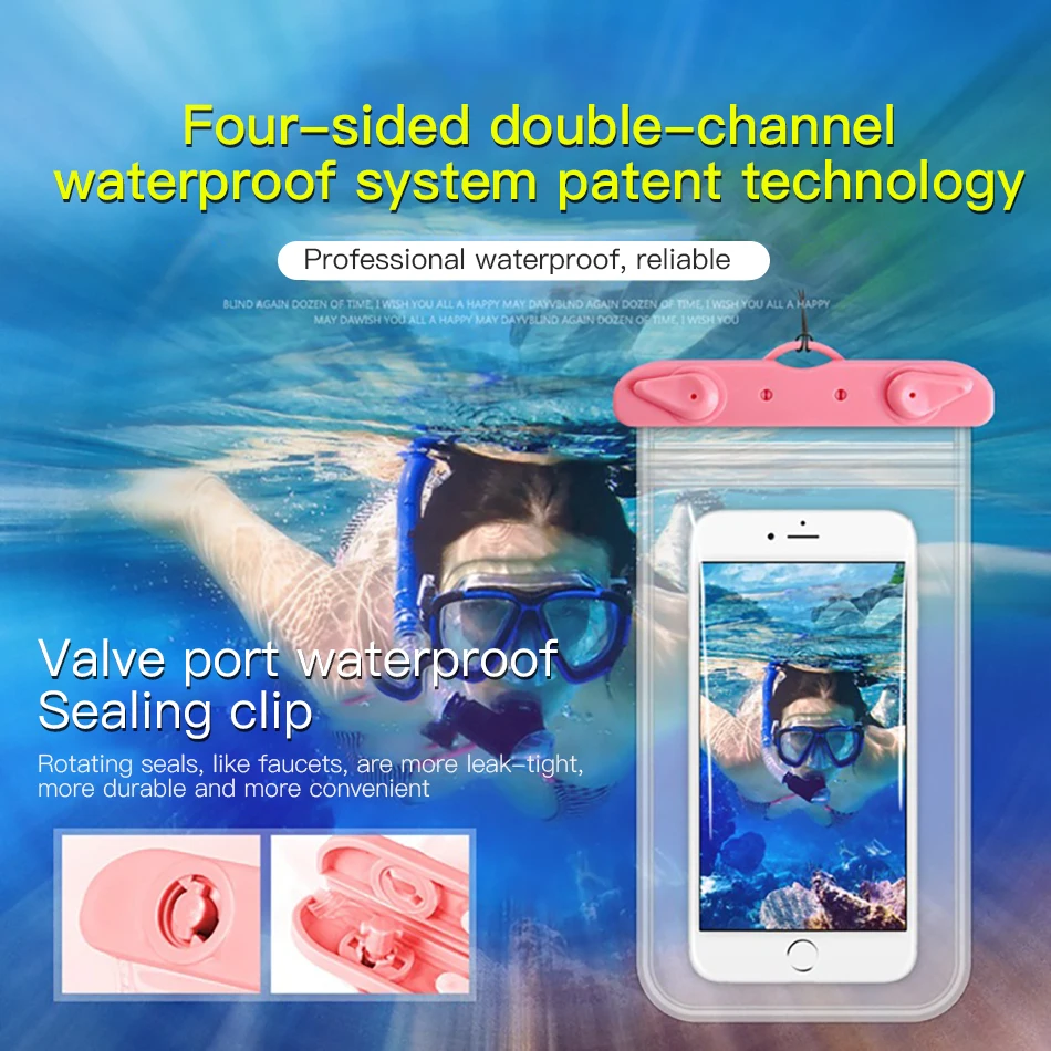 !ACCEZZ PVC Waterproof Bag 6 inches Pouch Phone Case For iPhone XS XR Xiaomi Huawei Samsung HTC Mobile Phone Swimming Cover Case (5)