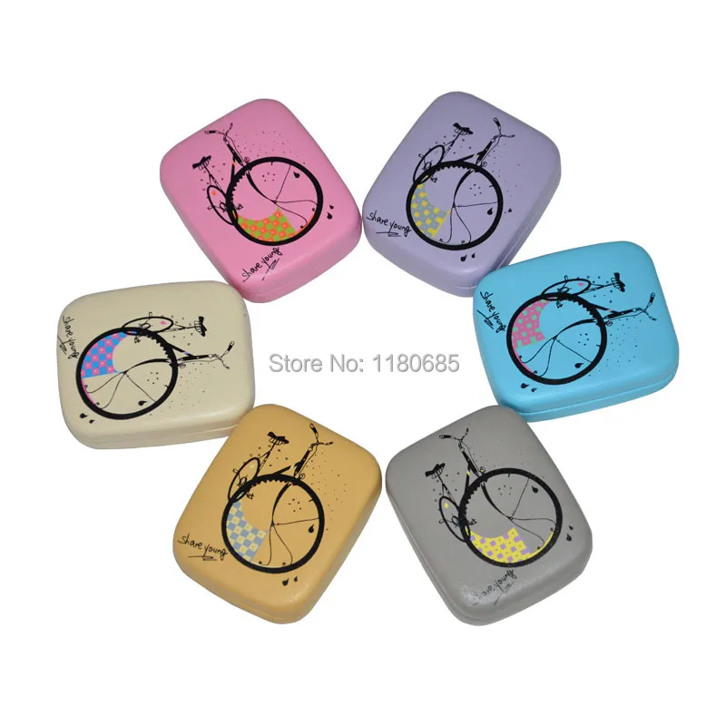 Contact Lenses Case Retro British Style Leather Color Contact Lens for
