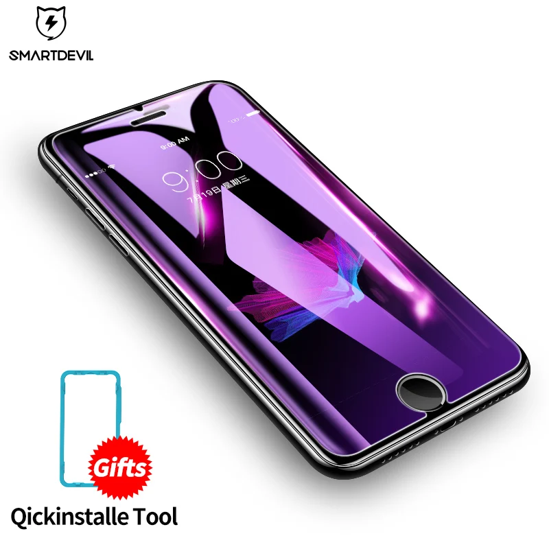 

SmartDevil Screen Protector for iphone 6 6s 7 8 Plus Anti-Blue Light Tempered Glass Film 2.5D 9H Mobile Phone Protective Cover