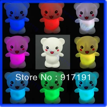 

3pcs/lot Bear 7Color Changing LED Kids Decor Night Light Lamp Nice Gifts