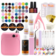 УФ Гель-лак набор 36 Вт УФ-лампа для ногтей Блеск мощность УФ гель-щетка набор для дизайна ногтей маникюрный набор инструментов УФ-гель для ногтей набор