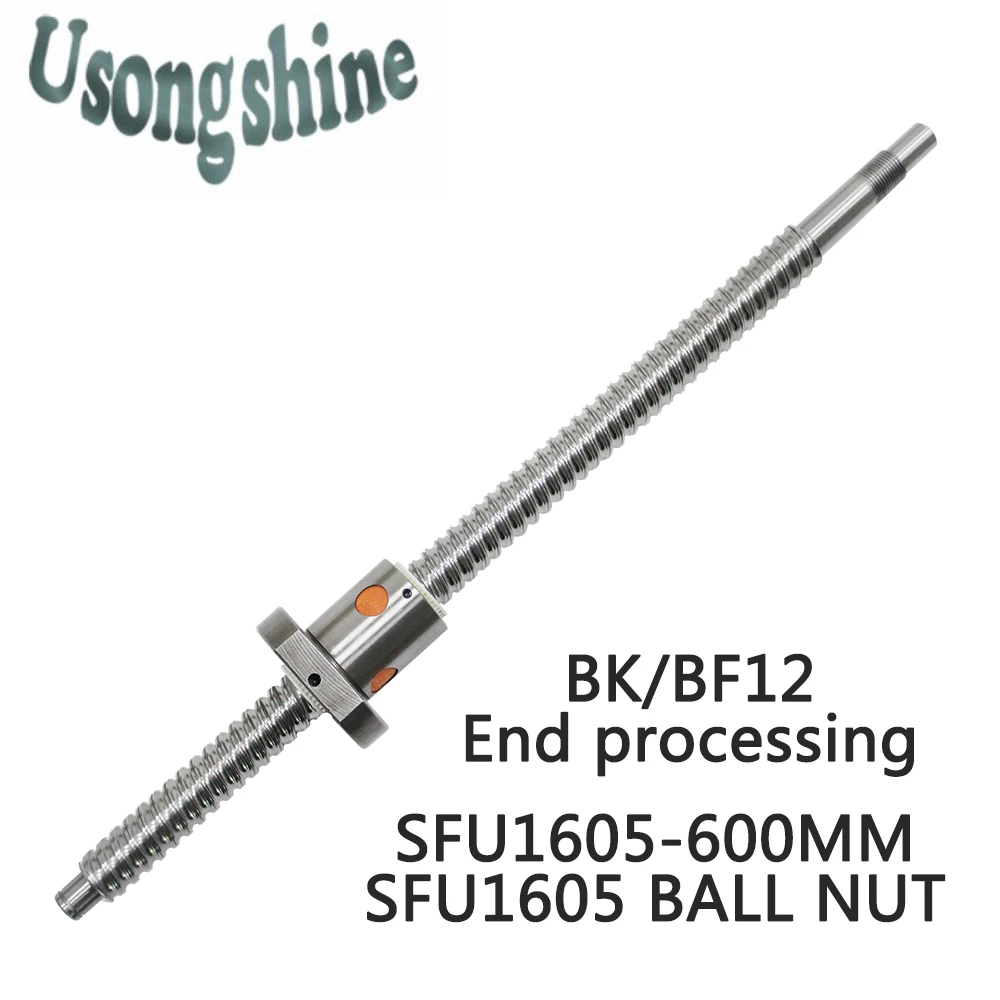

SFU1605 16mm 1605 Ball Screw Rolled C7 ballscrew SFU1605 600mm with one 1600 flange single ball nut for CNC parts and machine