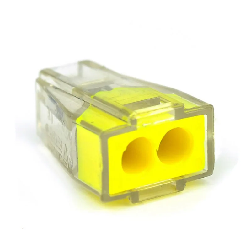 

100pcs Free shipping PCT-102 Push wire wiring connector For Junction box 2 pin conductor terminal block cable connector pct102