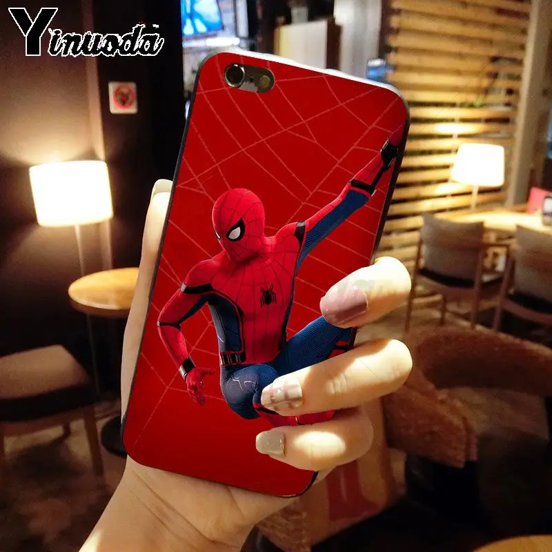 Yinuoda marvel hero Человек-паук DIY Роскошный Высокий протектор на конце чехол для телефона для iphone X XS MAX 5 6S SE 7 8 plus XR мобильный чехол s - Цвет: A14