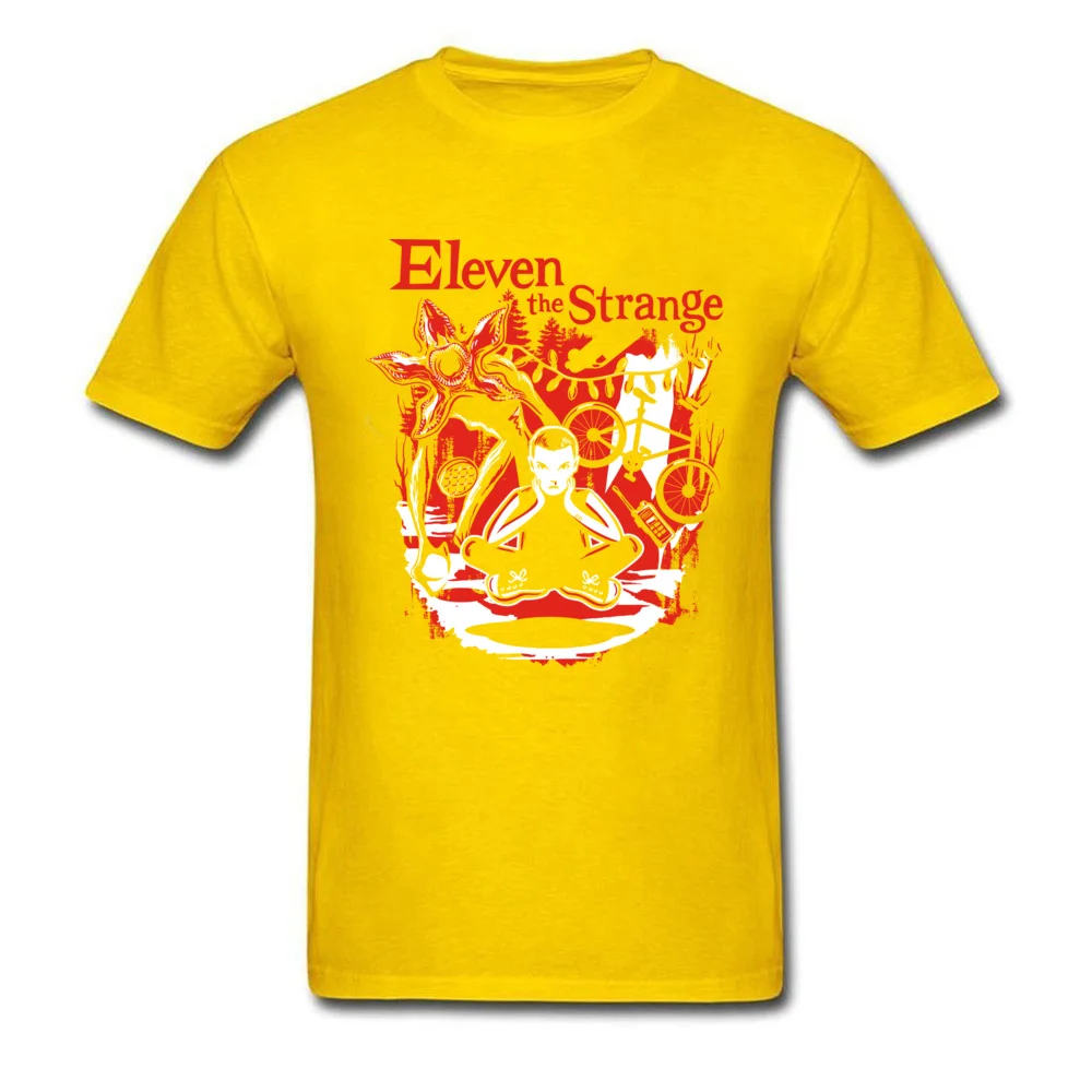Eleven The Strange T Shirts Custom Short Sleeve 2018 New Fashion O Neck 100% Cotton Tops Tees Casual T-Shirt for Men Summer Fall Eleven The Strange yellow