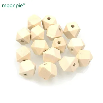 

20mm Faceted Geometric Wooden Beads DIY Wood Crafts nursing jewelry accessory eco-friendly hex wood bead WC046