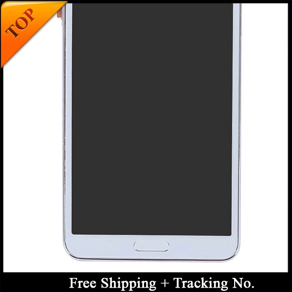 Tracking No. 100% tested Super AMOLED For Samsung Note 3 LCD N9005 N900A Display LCD Screen Touch Digitizer Assembly with frame