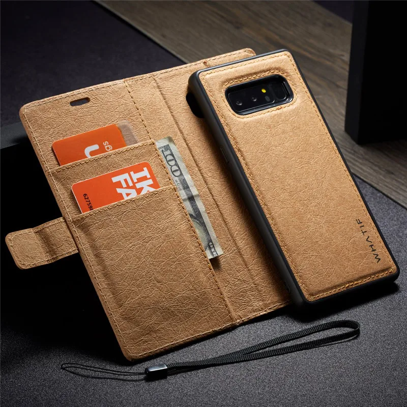 Брендовый кожаный чехол сделай сам для Samsung Galaxy Note 8 S7 Edge S8 S9 Plus 2 в 1 съемный