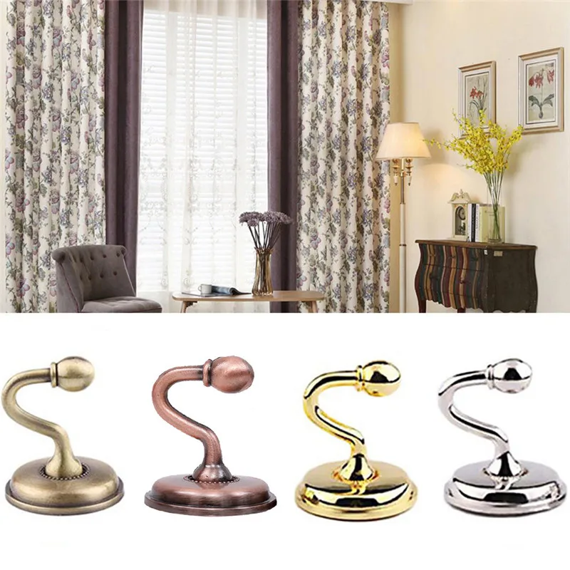 

2x Metal Curtain Holdback Wall Tie Back Hooks Hanger Holder Window Curtain Hooks