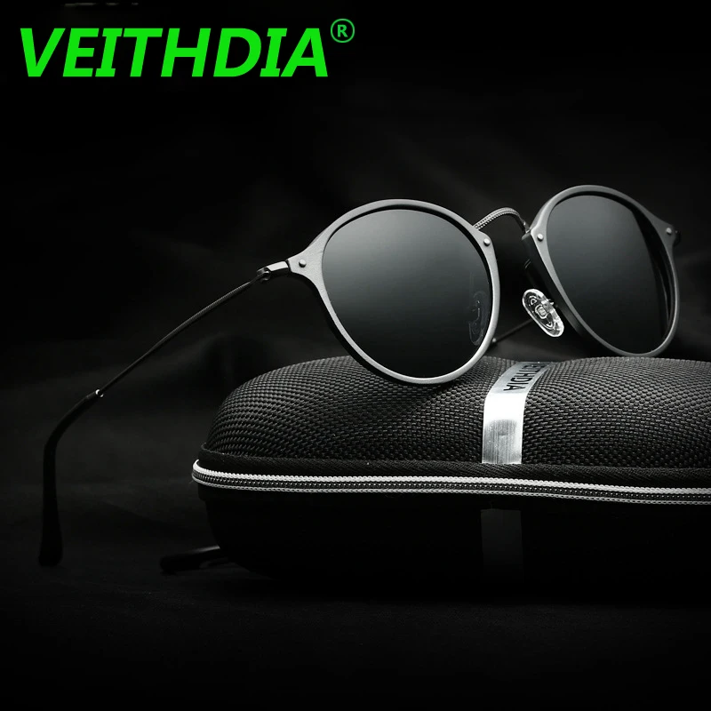 Бренд VEITHDIA модные солнцезащитные очки унисекс с логотипом поляризационные
