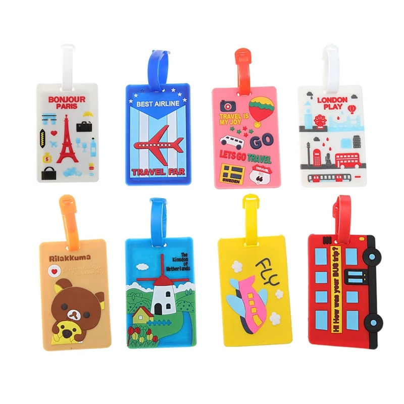 Buy Kawaii Suitcase Luggage Tag Cartoon Holder Baggage Label Silica Ge