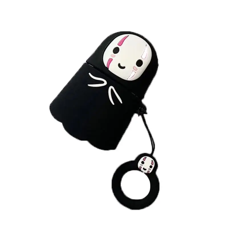 

Fashion Mask Pattern Soft Silicone Protective Cover Shockproof Case Skin with Lanyard for Airpods 1/2 Charging Box Accessories