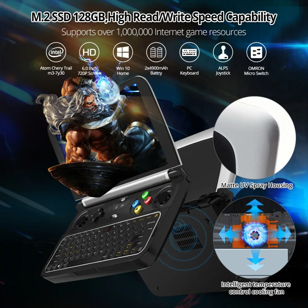GPD WIN 2 win2 Intel Core m3 7Y30 четырехъядерный 6 &quotгеймпад планшеты Windows 10 8 Гб ram 128/256 ГБ rom