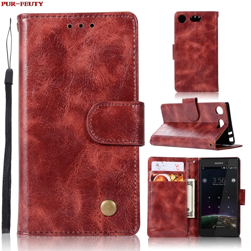 Магнитный Флип-кейс для sony Xperia XZ1 Compact G8441 G 8441 кошелек Модный Ретро Стиль кожаный чехол для телефона sony сиреневый SO-02K