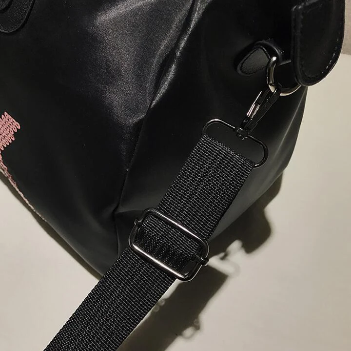 Женская Черная Дорожная сумка, модная розовая сумка на плечо с блестками, женская сумка, женская сумка на выходные, переносная сумка, водонепроницаемая сумка для стирки