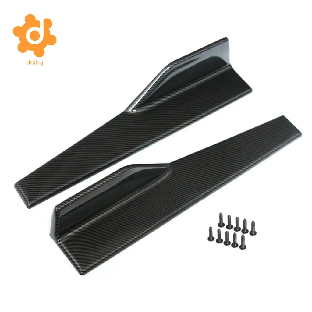 2pcs 45cm Car Sedan Side Skirts Strake Extension Splitter Moulding Universal