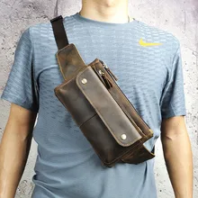 Винтажная мужская сумка Crazy Horse из воловьей кожи, поясная сумка, нагрудная сумка, сумка-мессенджер, сумки на плечо, сумочка