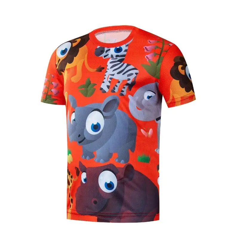 Футболка для велоспорта с героями мультфильмов; детская велосипедная футболка с короткими рукавами; дышащая быстросохнущая одежда с динозавром для мальчиков и девочек - Цвет: 10