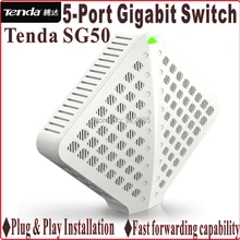 Gigabit Сетевые коммутаторы, plug and play, gigabit Скорость Tenda SG50 1000 Мбит/с 5-портов коммутатора 10 Гбит/с емкость коммутации без Цвет коробка