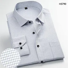 Мужские деловые свадебные рубашки для работы, офисные рубашки, мужские рубашки с длинными рукавами, деловые повседневные рубашки в полоску