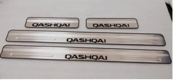 Для Nissan Qashqai J10 2007 2008 2009 2010 2011 2012 2013 внешний Нержавеющая сталь Накладка порога автомобильные аксессуары - Цвет: Черный